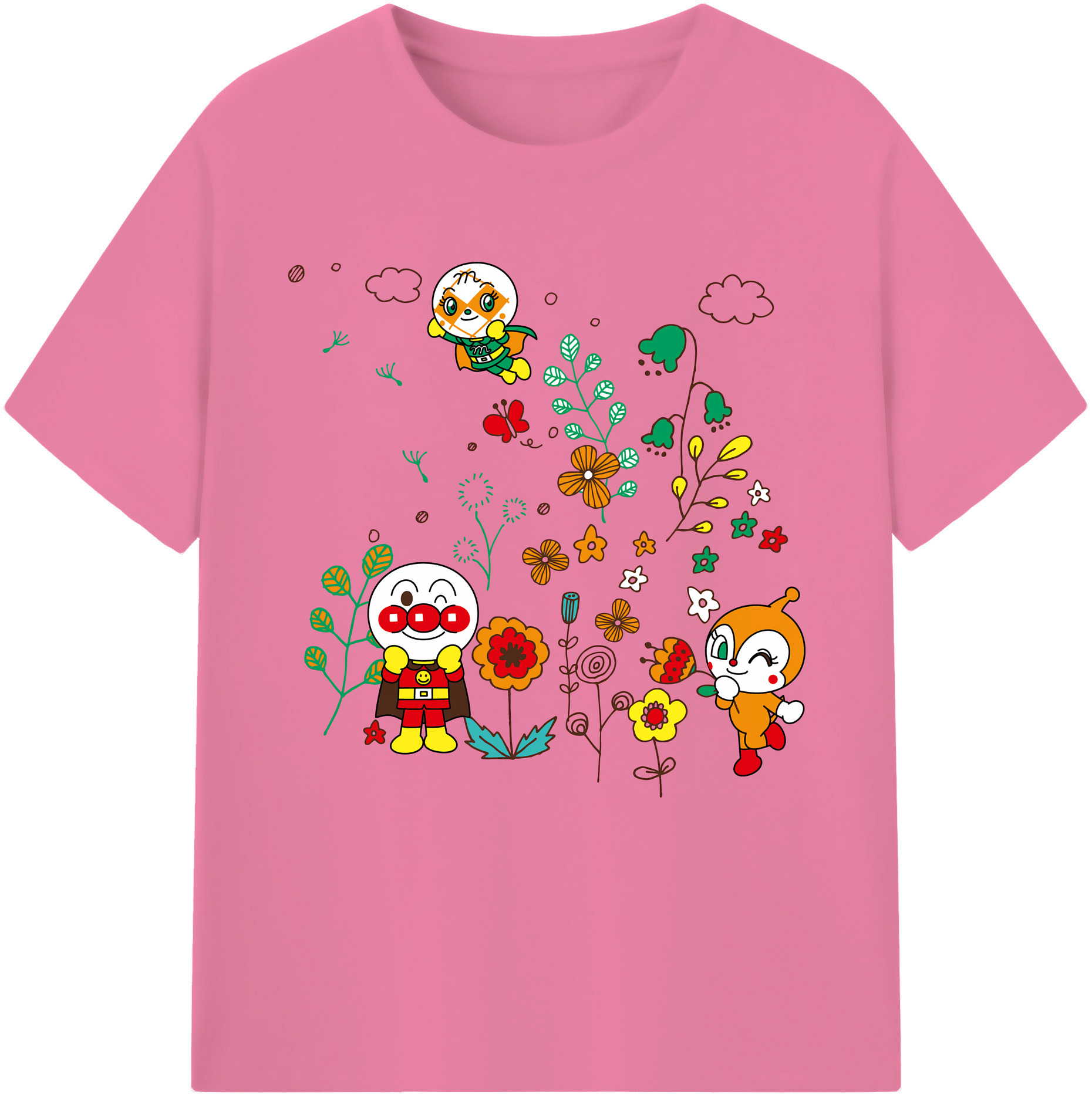 （画像用） アンパンマン Anpanman 綿100％半袖Tシャツ（フロントプリント）